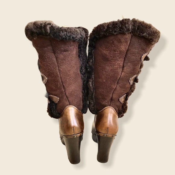 RARE Frye Ella Shearling Sheepskin FoldOver Boot - Picture 10 of 16